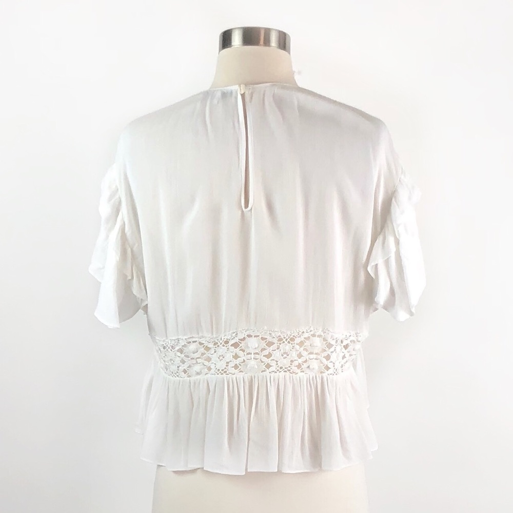 IRO | Lucey Crochet Lace Semi Sheer Ruffle Top - Picture 3 of 7